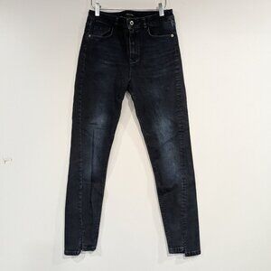 Massimo Dutti Slpit Cuff Ankle Skinny Jeans Black Size 6